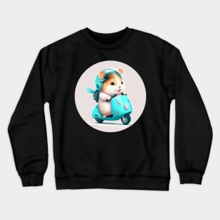 Hamster driving a Vespa Crewneck Sweatshirt
